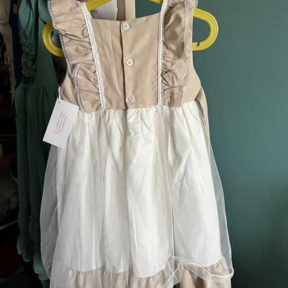 Unbranded Women's Cream and White Dress - Picture 2 of 2